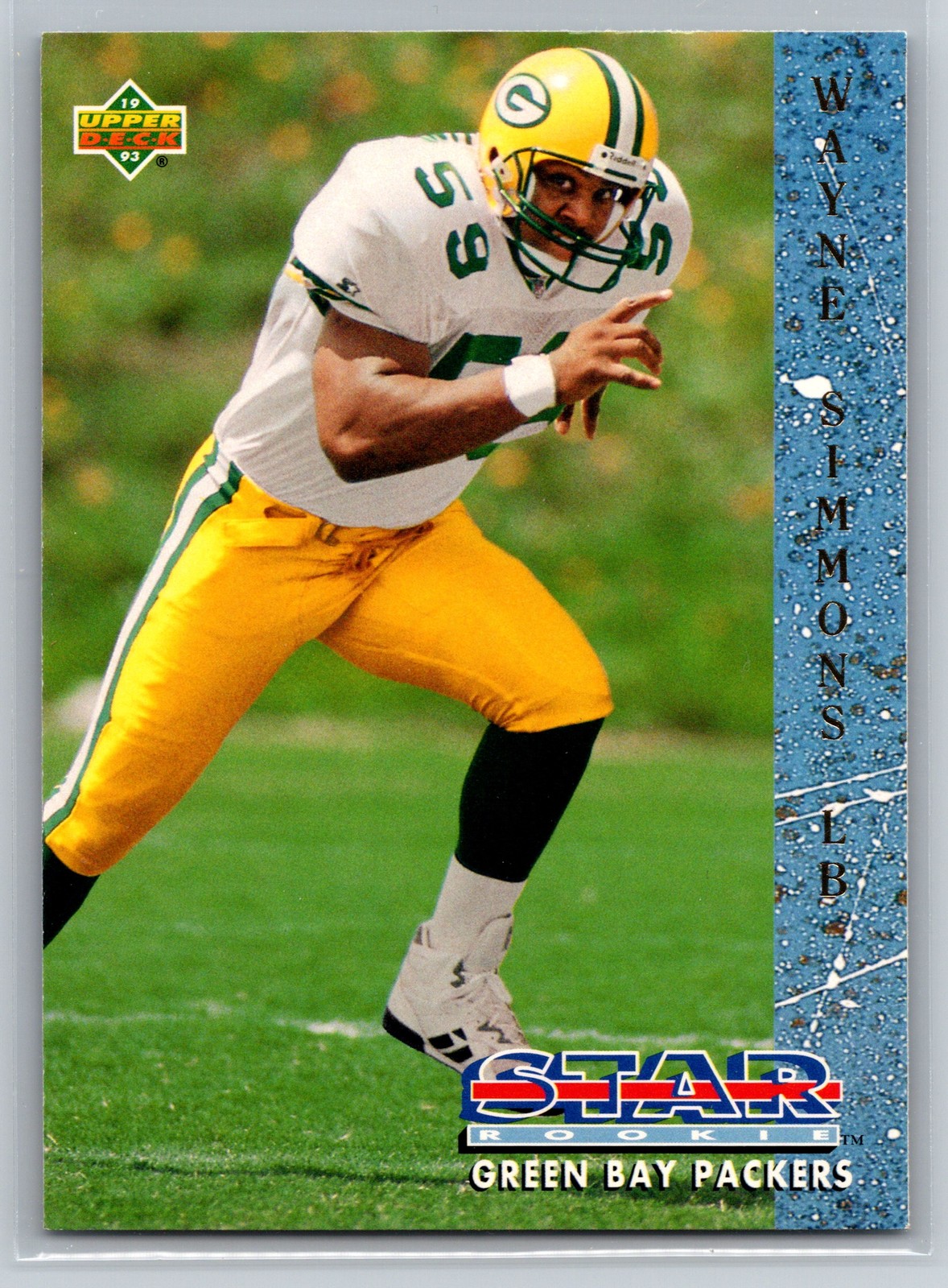 1993 Upper Deck Star Rookie Wayne Simmons #13 Green Bay Packers RC