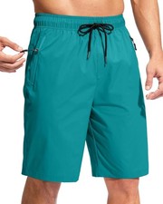 2025 Men 9 Inch Quick Dry Swim Trunks with Zipper Pockets No Liner Board Shorts