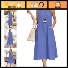 Summer Midi Casual Sleeveless Dress for Women with Pockets - Stylish & Comfortab