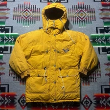 Triple Fat Goose Mens Medium Yellow Puffer Down Hooded Winter Coat Jacket D4