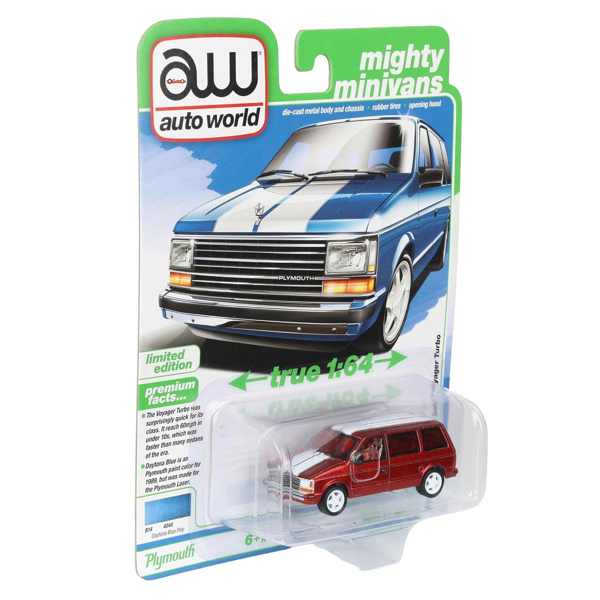 Ultra Red Chase Unit ~ 1/64 1989 Plymouth Voyager Turbo, AW, 64532