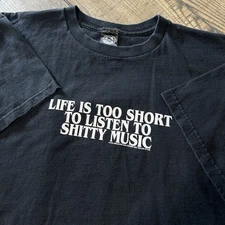 Vintage Sik World Life Is Too Short To Listen To Sh*tty Music Vulgar T-Shirt XL