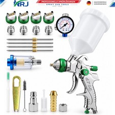 Farbsparende Lackierpistole HVLP 4 D&uuml;sen 1,4-2,5mm Autolack M&ouml;bel Profi Sprayer