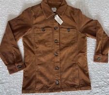 St. John's Bay Brown Button Front Collared Jacket with Pockets Women's Size M