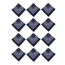 2,4,6,10,12 x "Navy Blue" Bandana 100 Cotton Paisley Head Wrap Scarf
