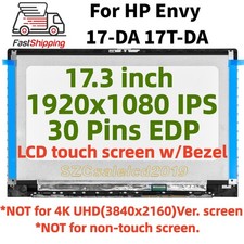 17.3" FHD IPS 30pin For HP Envy 17-DA 17T-DA N87242-001 LCD Touch Screen w/Bezel