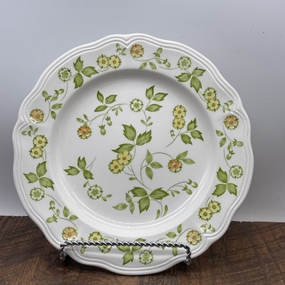 2PETITE FLORA Ironstone Dinner Plate 10.5'' Japan Vintage #4009 Sears Retro Dish