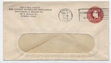 1923 Pueblo CO 2ct cirular die stamped envelope [6246.188