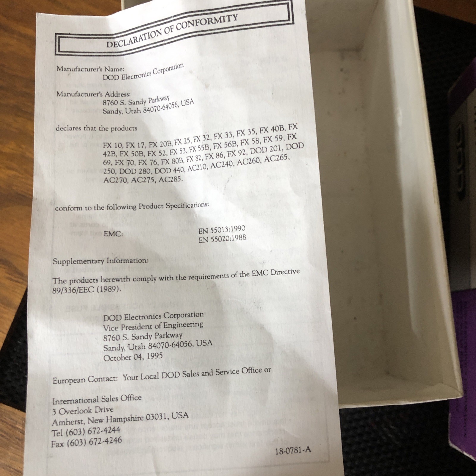 DOD FX56B Super American Metal  Pedal Box ~ Listing is for the BOX ONLY ~ Empty