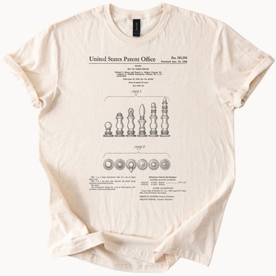patent chess piece shirt us patent office chess art tee intellectual game design