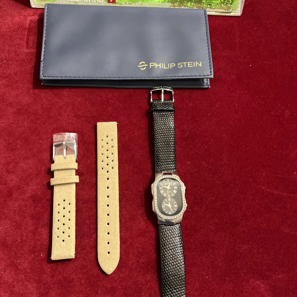 Philip Stein Diamond Double Dial Watch w/ Leather Wristband Philip Stein Men main image 2
