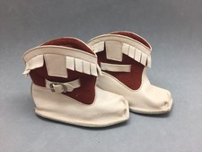 Vintage Gertrudes Leather Infant Baby Cowboy Boots Size 1 Brown White 1950 Clean