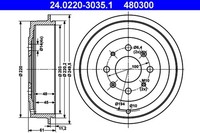 2X Bremstrommel ATE 24.0220-3035.1 FüR Opel Fiat Corsa Punto S07 Adam M13 L08