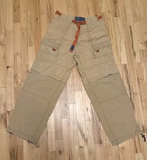 Vintage Abercrombie  Fitch Convertible Pants Men  s Medium Tan Cargo Parachute