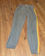 Aviator Nation 5 Stripe Sweatpants Size S Gray 29" Inseam Made In USA