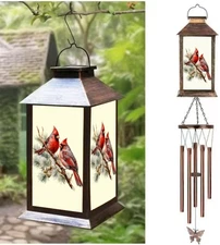 Solar Hanging Lantern - Waterproof Wind Chimes with Geometric Cutouts | Auto On