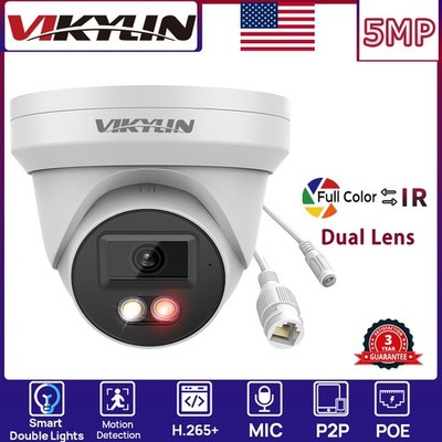 VIKYLIN Dual light Color+IR Network 5MP Mini Security Camera MIC Onvif Outdoor