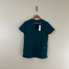Figs Casma Three-Pocket Scrub Top in Caribbean Blue Womens Size XS