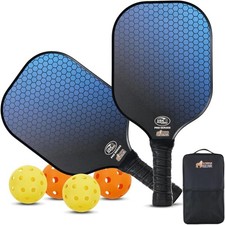 Gorilla Gear USAPA Approved Pickleball Starter Set Fiberglass Paddles, Blue