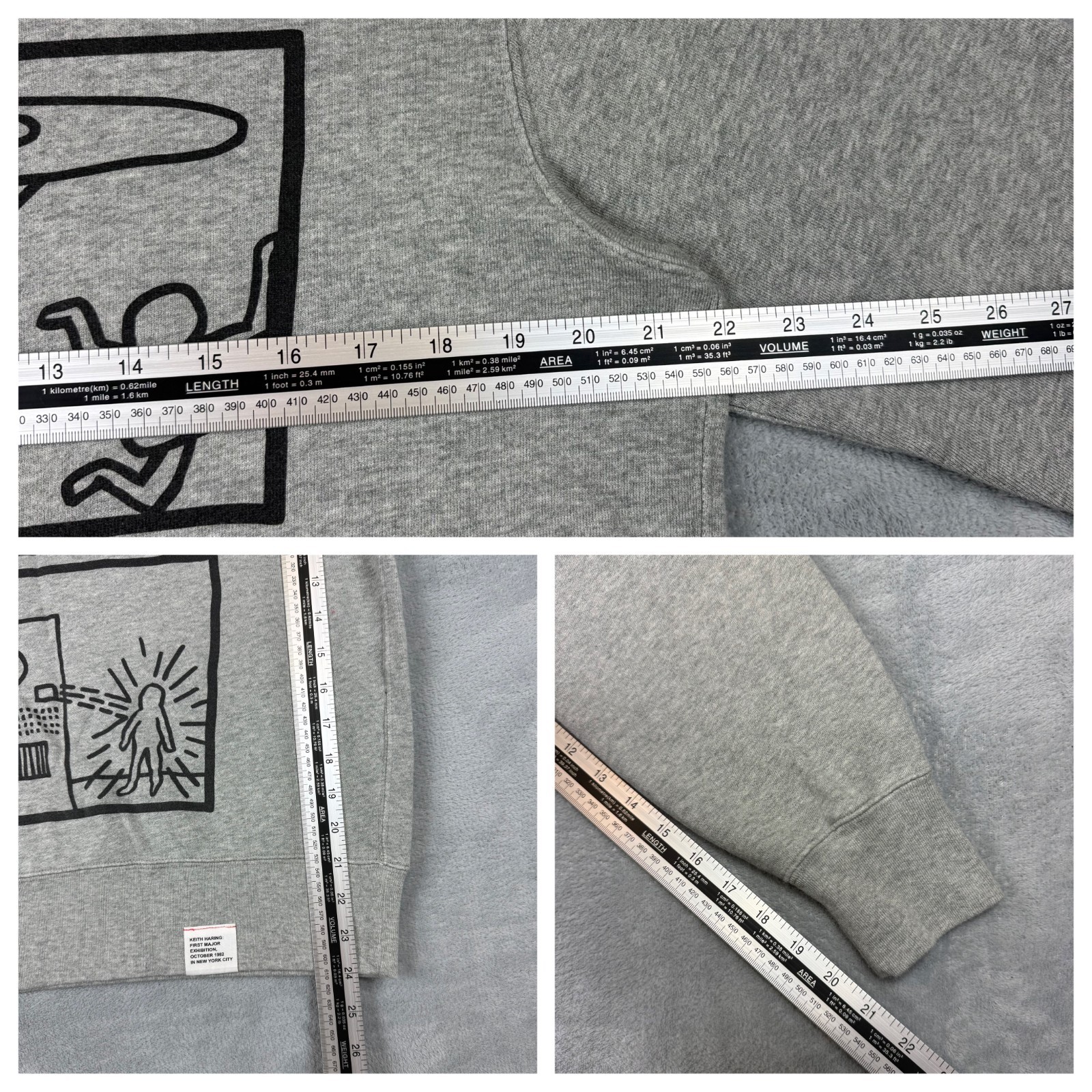 VTG Uniqlo UT x Keith Haring Grey Flying Saucer Exhibition Size Small Sweatshirt image 6