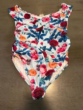 blue floral PINK BLUSH  one piece swimsuit size large