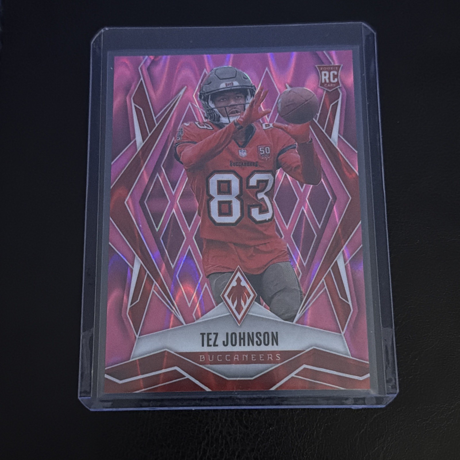 2025 Panini Phoenix - Rookies Tez Johnson #166 Pink Seismic /75 (RC)
