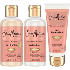 SheaMoisture Travel Essentials Hair Care Bundle, Coconut  Hibiscus Curl  Shine