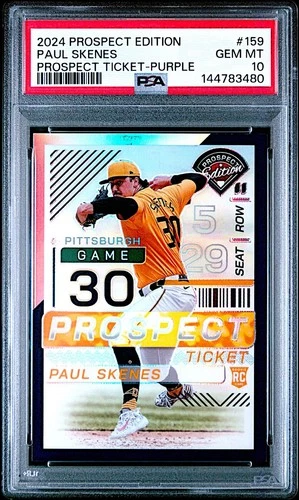 2024 Prospect Edition Paul Skenes Prospect Ticket - Purple Rookie #91/99! PSA 10