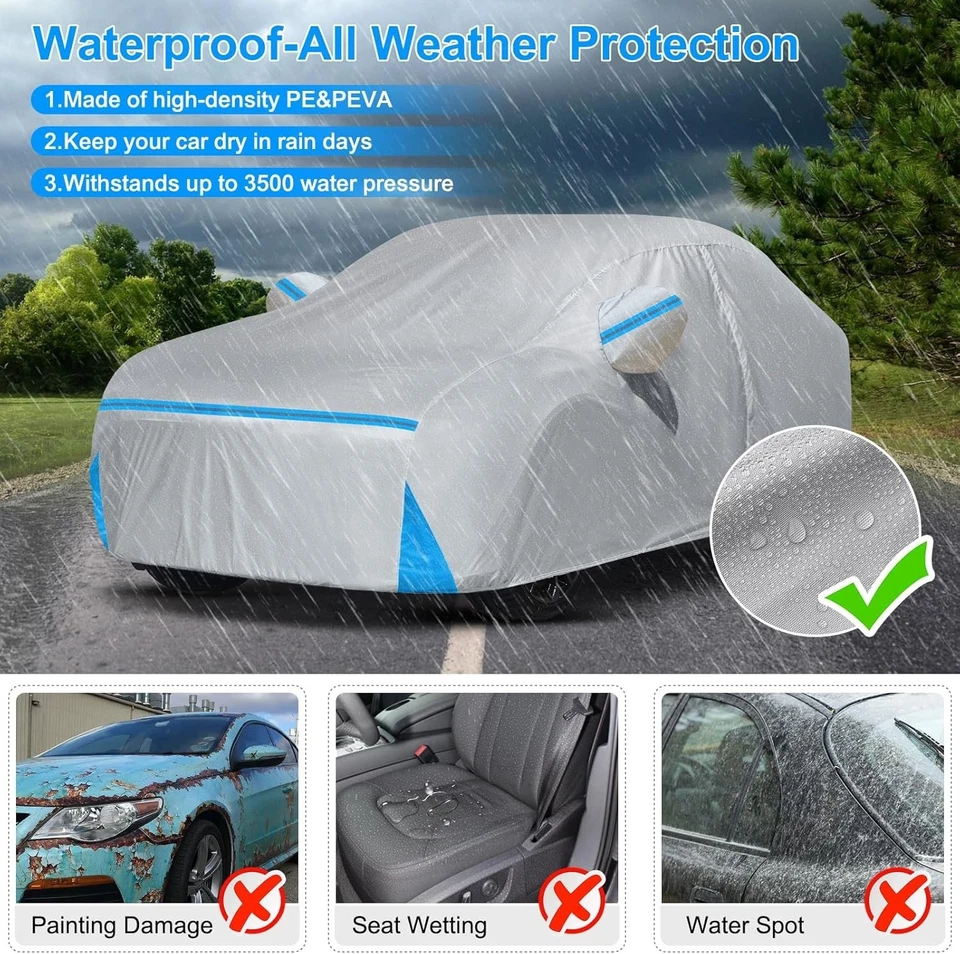 For Nissan Altima 2002-2025 All Weather Protection Car Cover with Door Zipper Foto 4 de 4