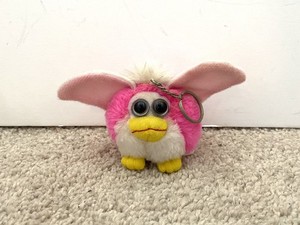Rare 1998 Furby Fake Hoody Pet Vibrating Keychain Keyring Plush Toy Working