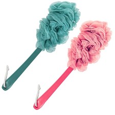 2Pack Back Scrubber for Shower, Loofah Sponge Brush Exfoliating Body, Long Ha...