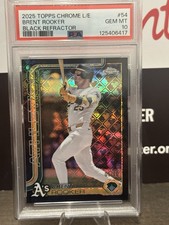 2025 Topps Chrome /10 Brent Rooker * Black Logofractor * PSA 10 Pop 1 05/10