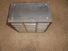 Vintage AKRO-MILS (18) DRAWER METAL PARTS CABINET/Wall Mounted + DIVIDERS