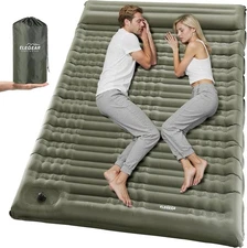 ELEGEAR Double Sleeping Pad Camping 4" Ultra-Thick Self Inflating Built-In Pump