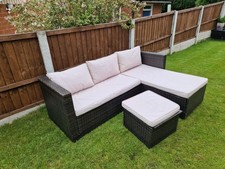 Rattan 4-Seater L-Shaped Corner Furniture Sofa Set for Indoor/Outdoor Patio