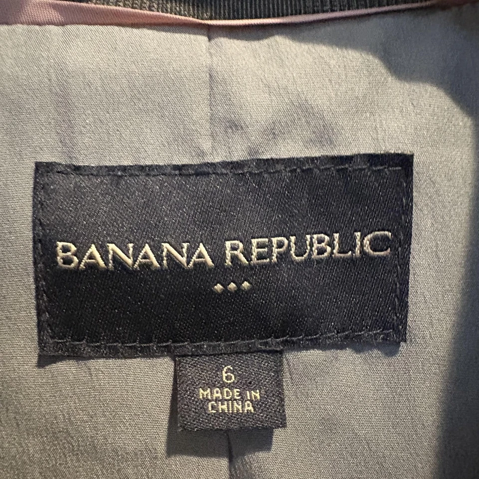 Blazer Banana Republic Feminino 6 Cinza Glen Xadrez Dois Botões Jaqueta de Escritório Carreira - Imagem 2 de 4