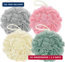 Shower Loofah Bath Sponge, 60G Loofah Exfoliating Body Scrubber, 4 Color Mesh Sh