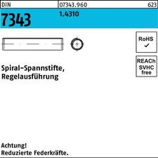 Spiralspannstift DIN 7343/ISO 8750 2x 18 1.4310 Regelausf. 1000 Stück