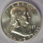 1957 d PCGS MS65 Silver FRANKLIN 1/2$ BLAST WHITE BEAUTY