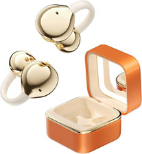 Clip on Earbuds, Open Ear Earbuds Wireless Bluetooth with Makeup Mirror Led Ligh