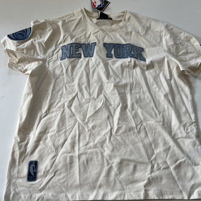 Pro Standard NBA New York Knicks Denim Embroidered T-shirt Cream Sz XXL
