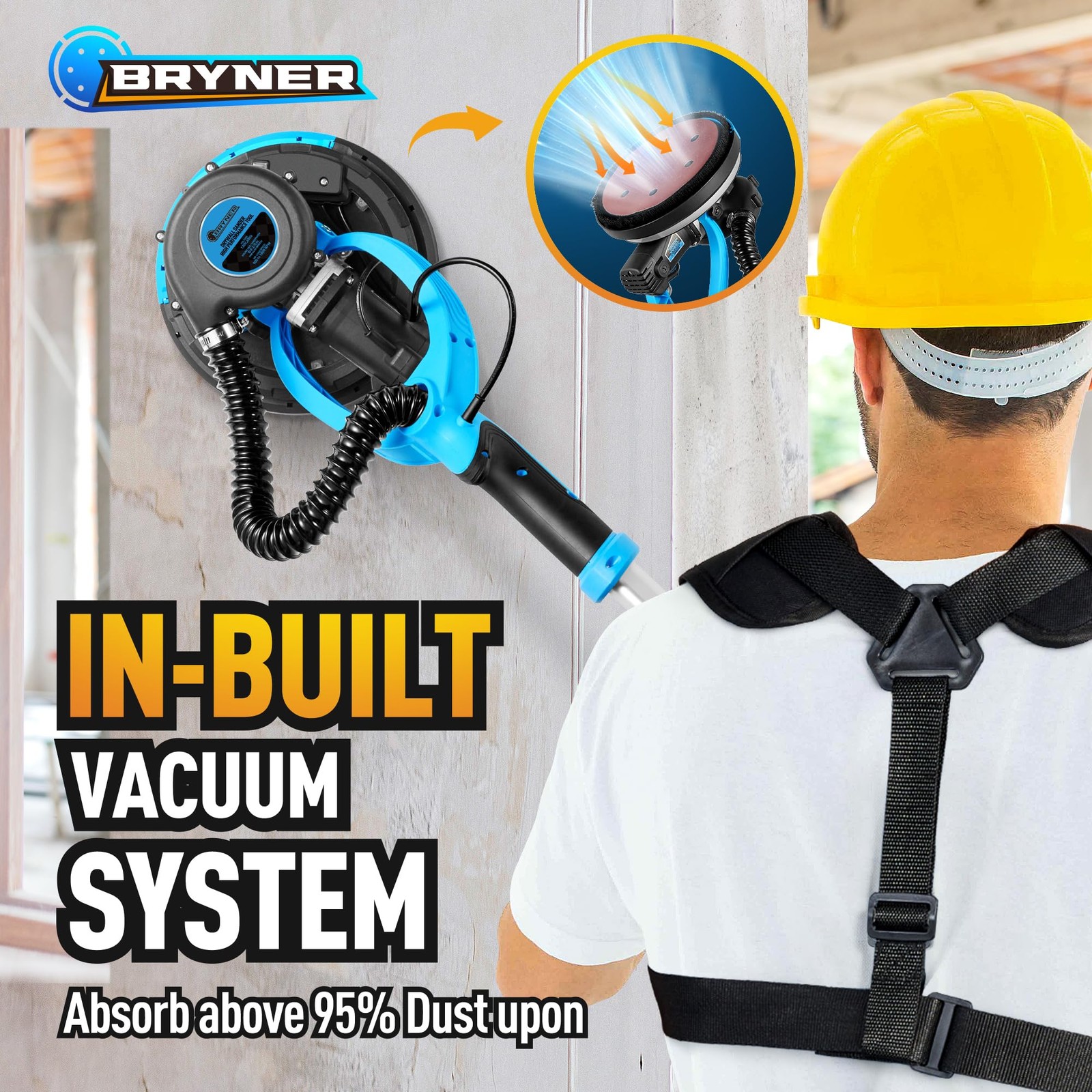 Drywall Sander, 𝟐𝟎𝟐𝟓 𝐔𝐩𝐠𝐫𝐚𝐝𝐞𝐝 Electric Drywall Sander with Vacuum...