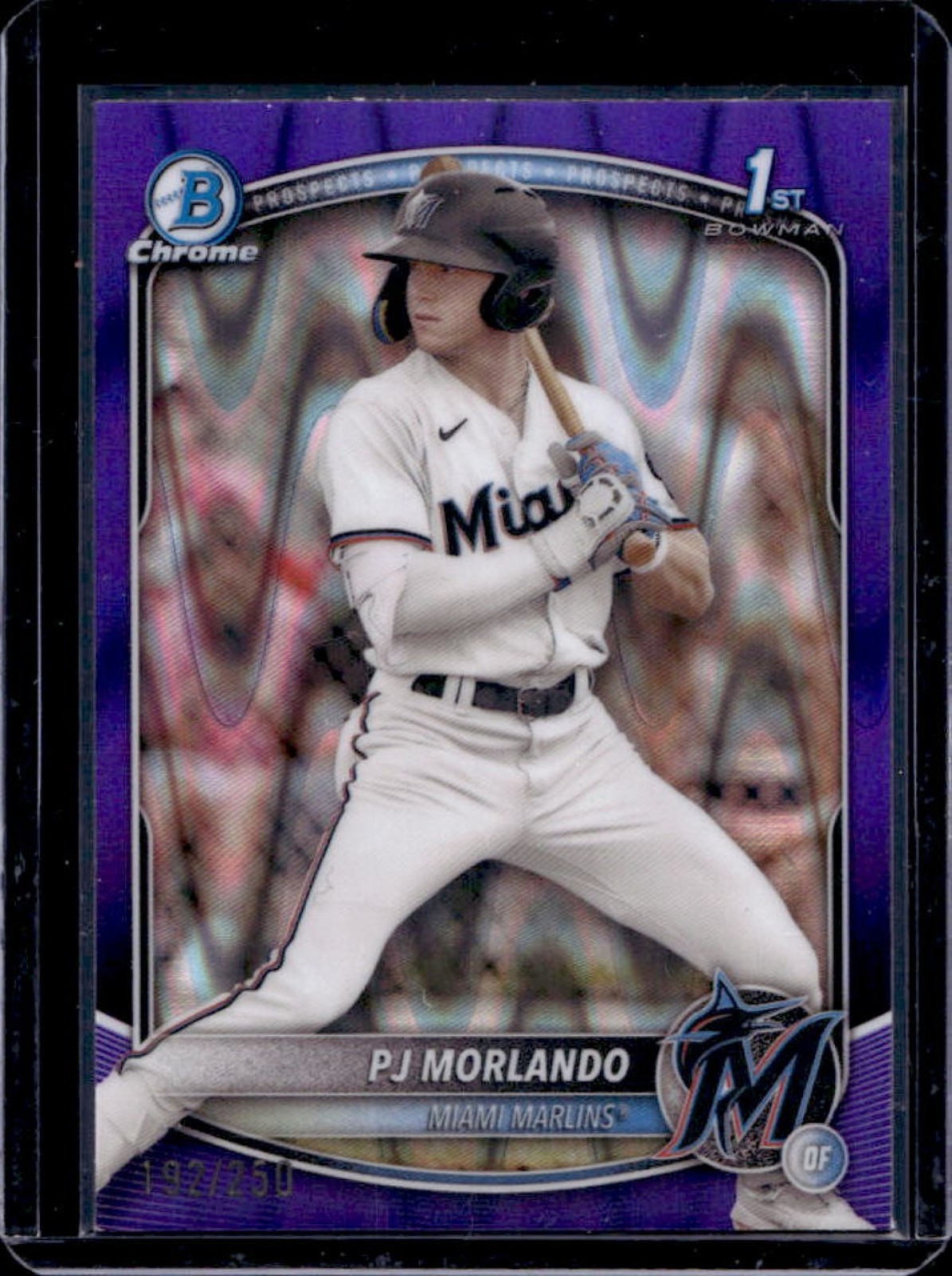 2025 Bowman PJ Morlando Chrome Purple Raywave Refractor 1st #192/250
