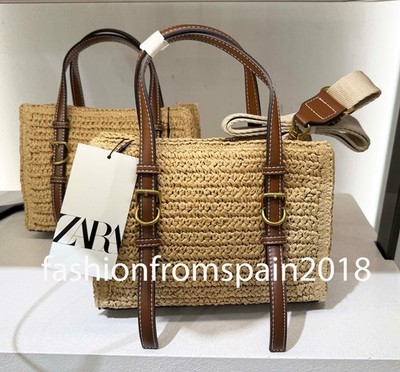 ZARA NEW WOMAN WOVEN MINI TOTE BAG LIGHT BEIGE 6620/510/111 | eBay