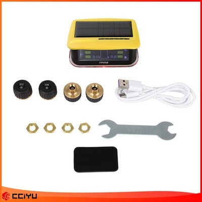 RV Tire Pressure Sensor 1PC TPMS Solar Monitor 4pc Sensors W/ Alarm Modes YE