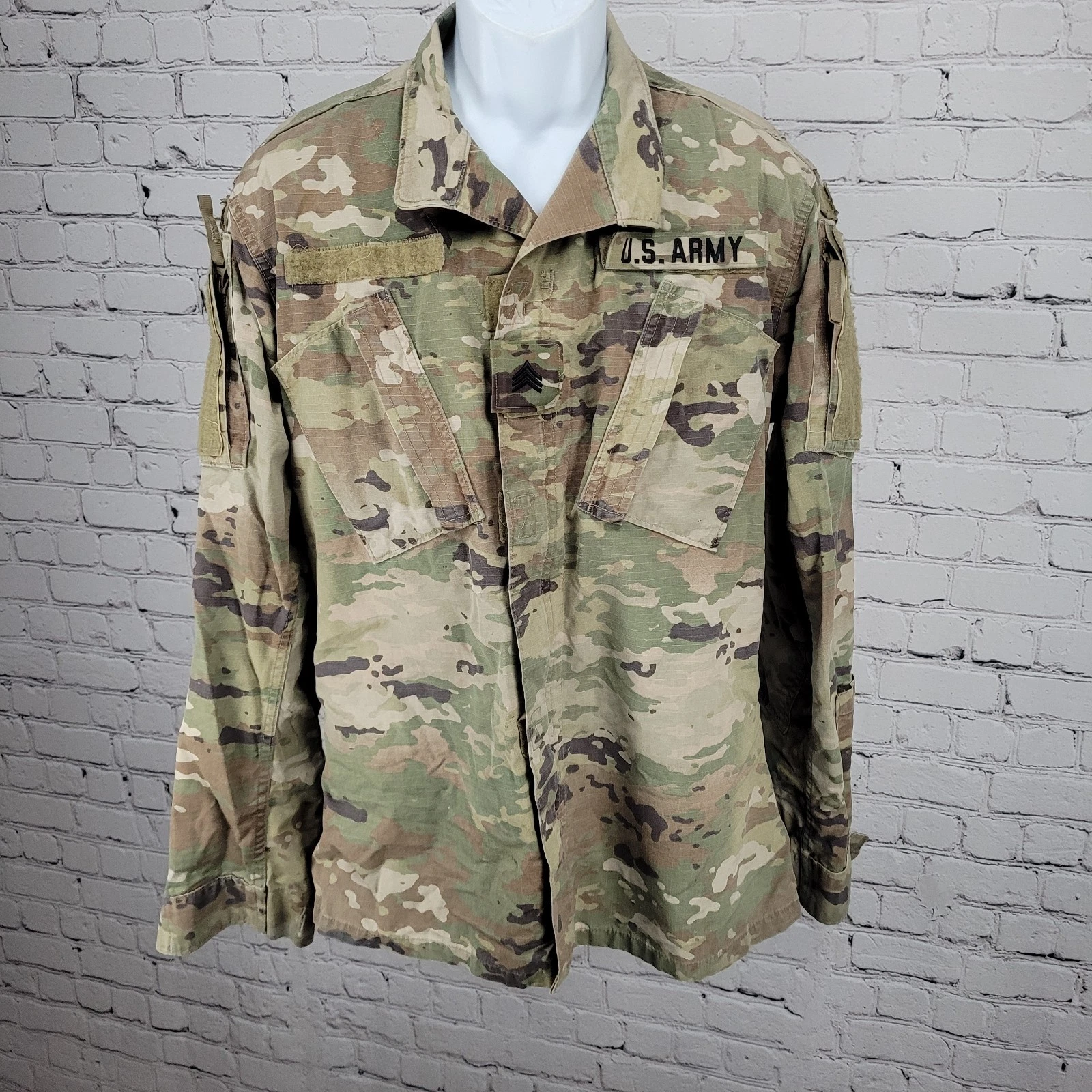 Army Camo Combat Uniform Coat Jacket Military Insect Guard Unisex Small S Long