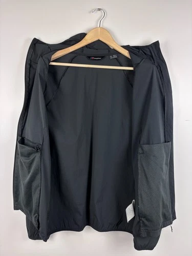 Mens Berghaus Hooded Jacket Windbreaker Outdoor Hiking Black Size L image 7