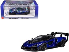 McLaren Senna GTR Blue Metallic with Black Top 1/64 Diecast Model Car by CM Mode