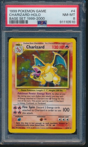 Charizard (Shadowless) graded PSA 8 for sale on eBay