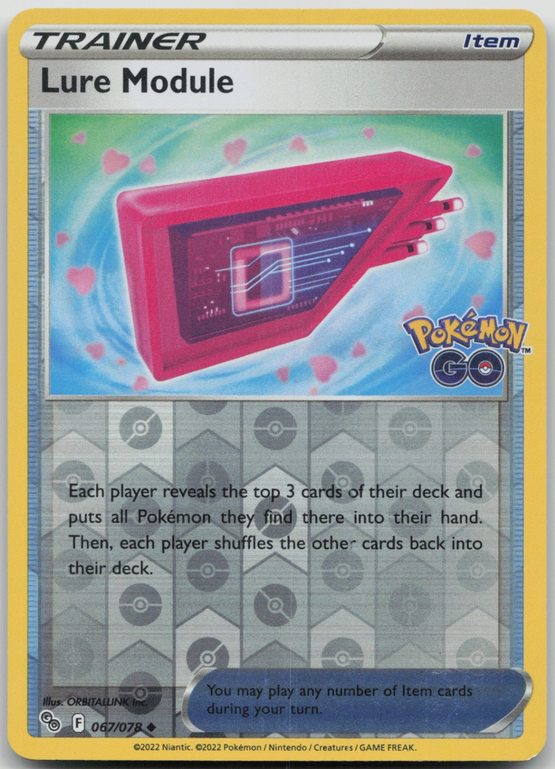Lure Module 067/078 Uncommon Pokemon GO LP Reverse Holo